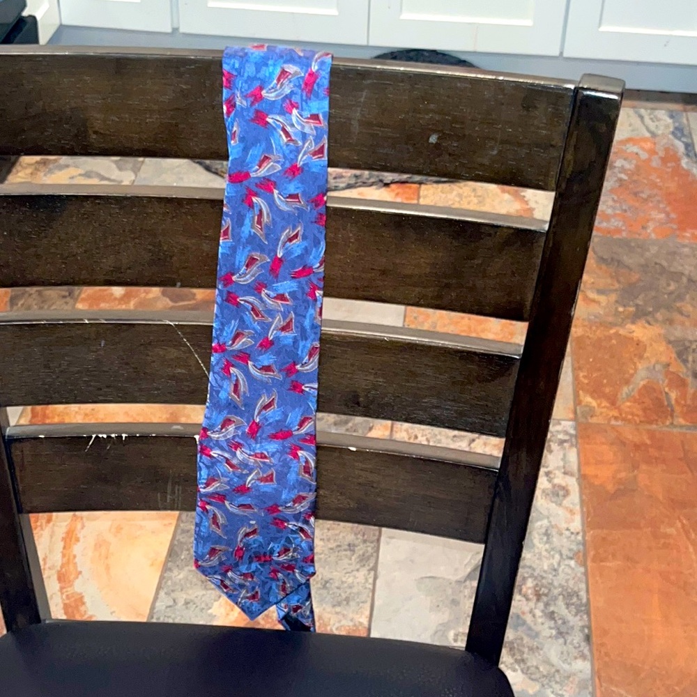 Men’s Tie, Blue, Red, Cream, Cambridge Classics, Mervyns, Good Condition